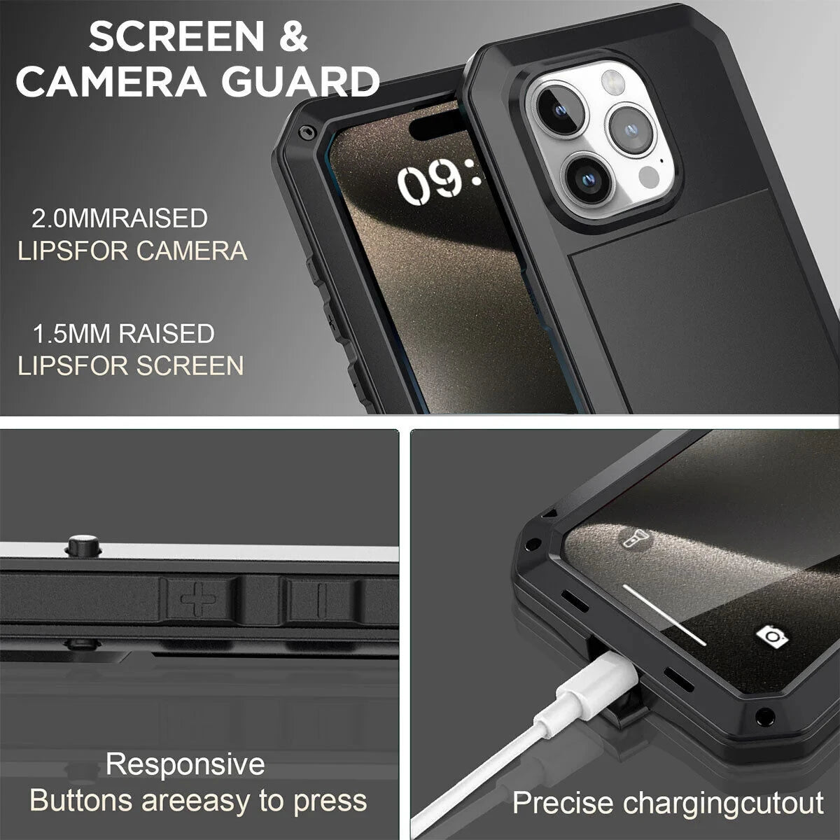 WeFor Armor Aluminum Shockproof Phone Case for iPhone
