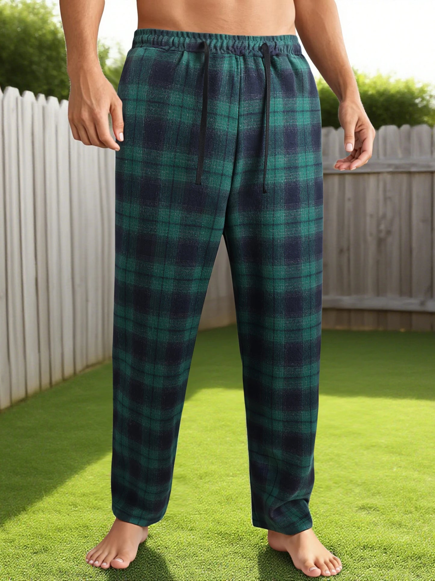 Stylish Men s Checkered Lounge Pants with Adjustable Drawstring Waistband for Comfortable Everyday Wear