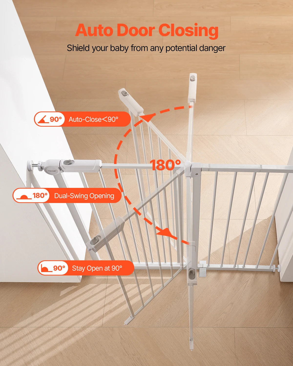 SucceBuy Baby Gate Walk Through Pressure Mount for Dogs