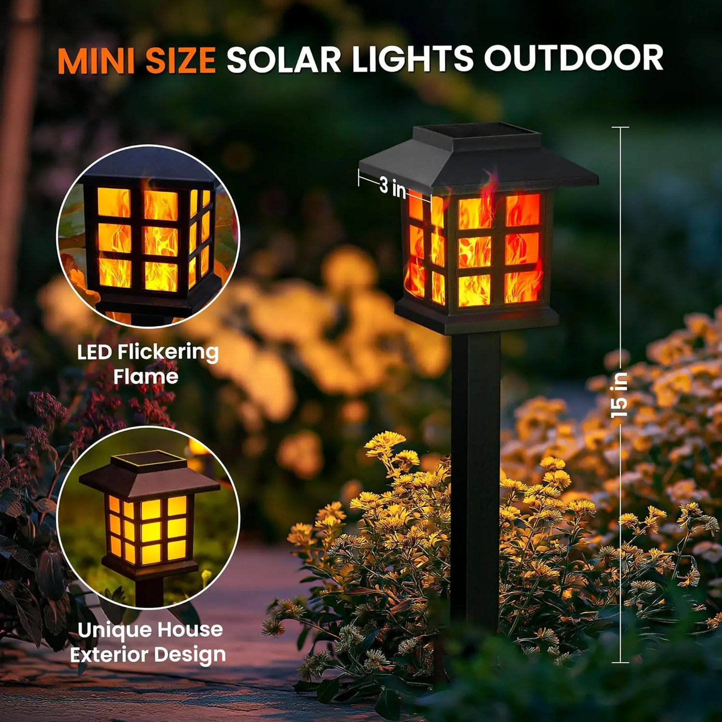 SZRSTH Solar Torch Lights Waterproof Flickering Flames
