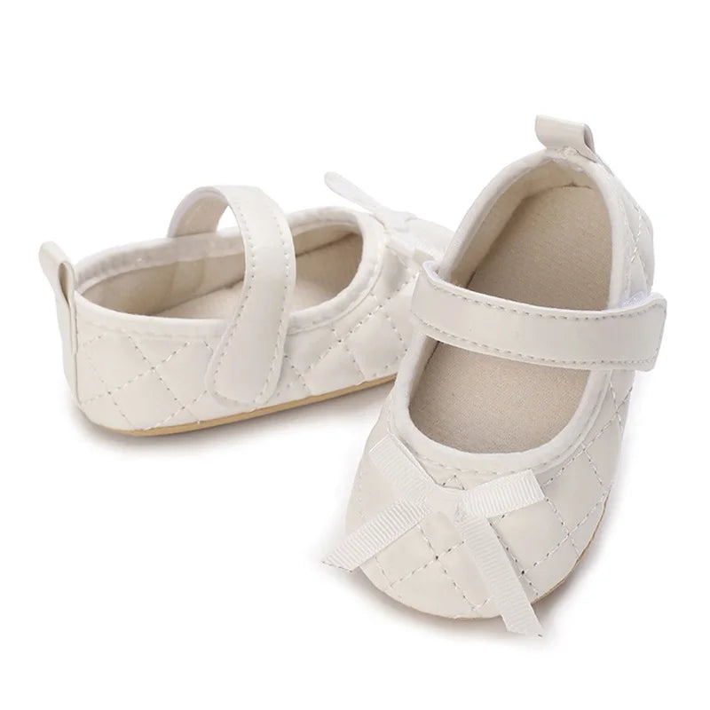 Infant Girls Sparkly Mary Jane Shoes With Bowknot Sole
