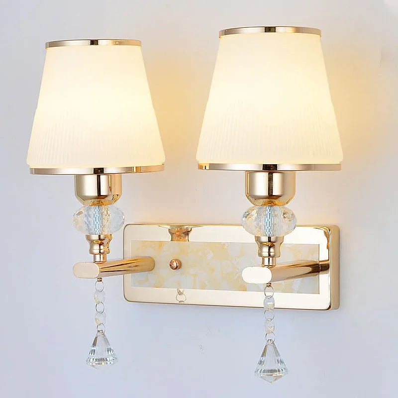 Elegant Luxurious Minimalist Crystal Bedside Wall Sconce Lamp For BedroomsAndLivingRooms