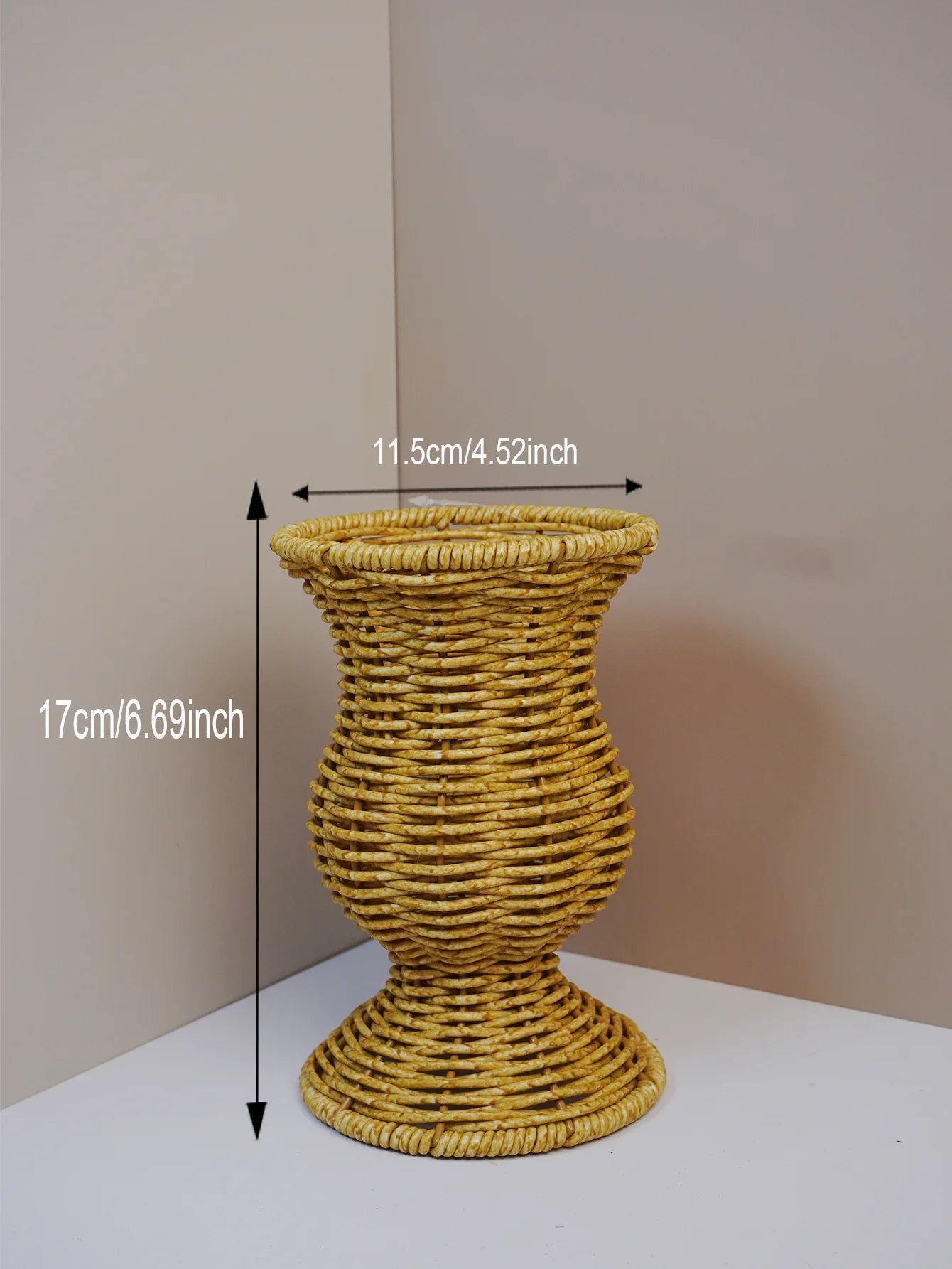 Function Japanese Handwoven Desktop Vase Arrangement Basket Zen Decor