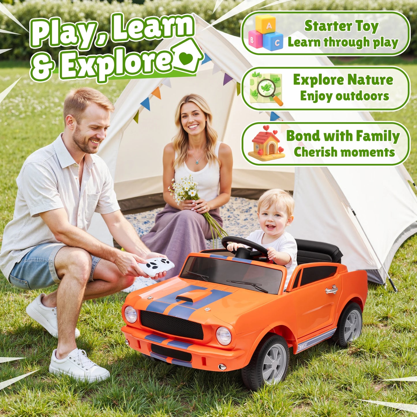 JoyRacer Shelby GT350 Kids Electric Car 12V 2WD Ride On