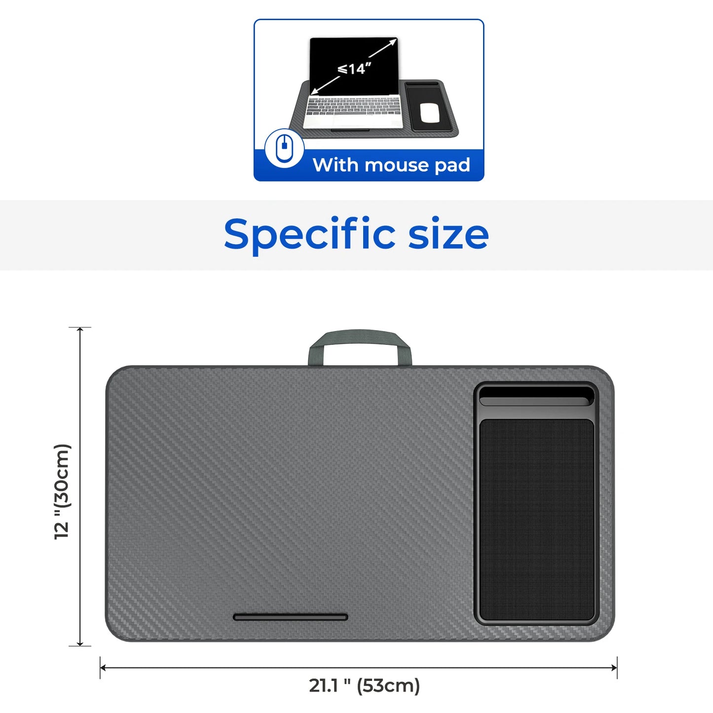 Hignconcerned Lap Desk With Mouse Pad And Phone Holder