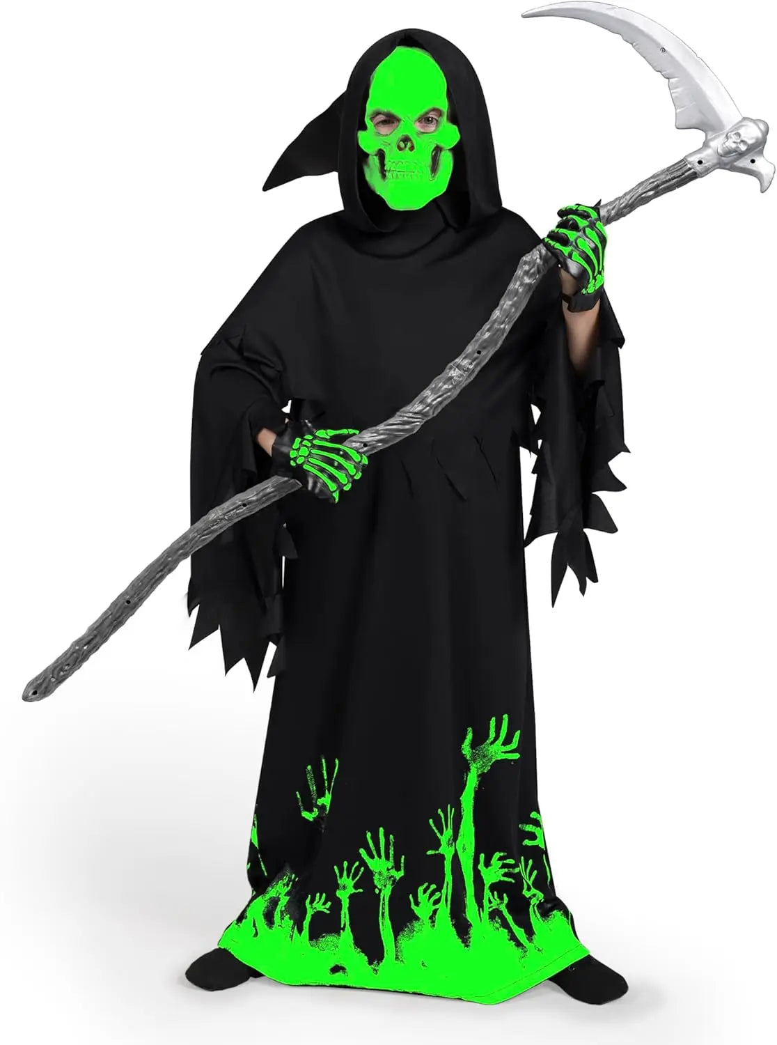 Joyfy Glow in the Dark Grim Reaper Costume for Boys