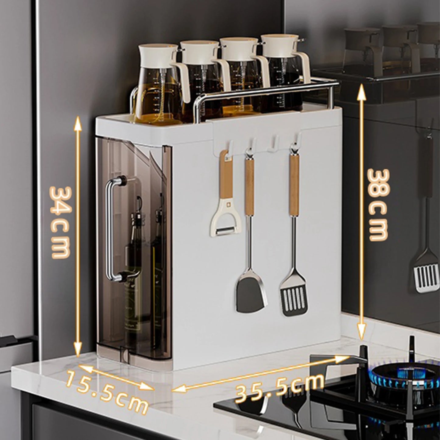 HiMISSH 3 Layer Kitchen Utensil Rack Pullout Organizer