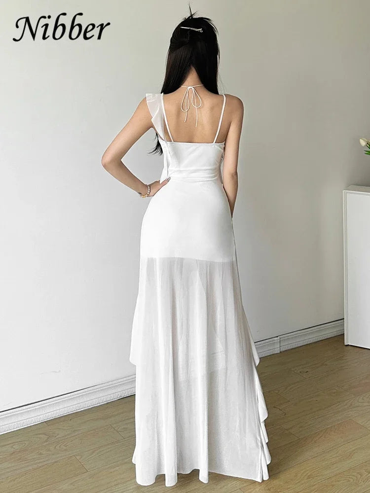 Nibber Sling Dress For Women With Tassel Design And Ruffles Long Summer Style For Everyday Casual Occasions