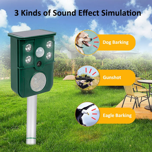 Hign-concerned Solar Ultrasonic Animal Repeller Outdoor Use