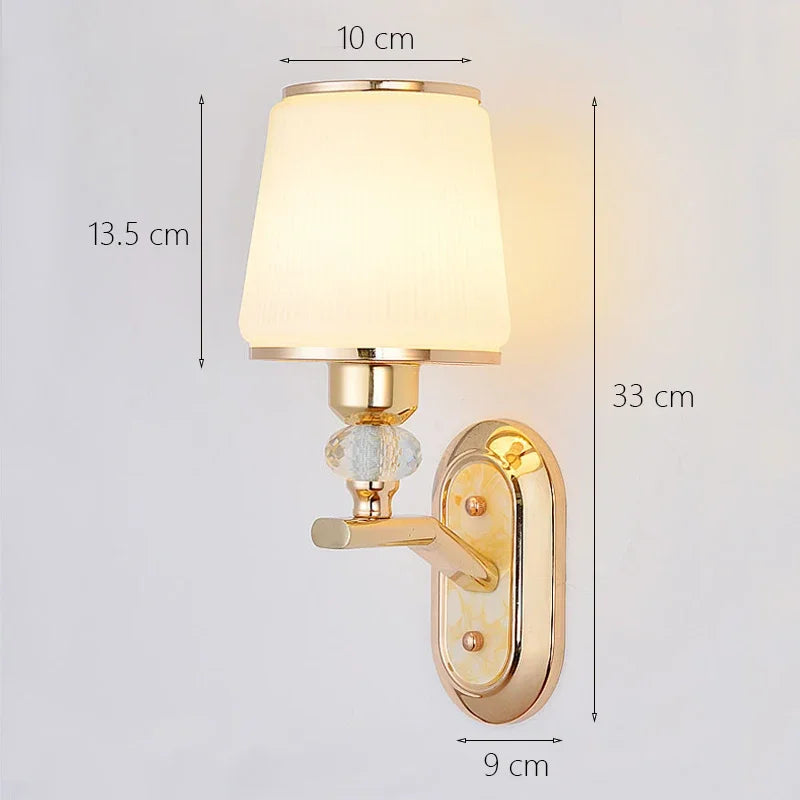 Elegant Luxurious Minimalist Crystal Bedside Wall Sconce Lamp For BedroomsAndLivingRooms