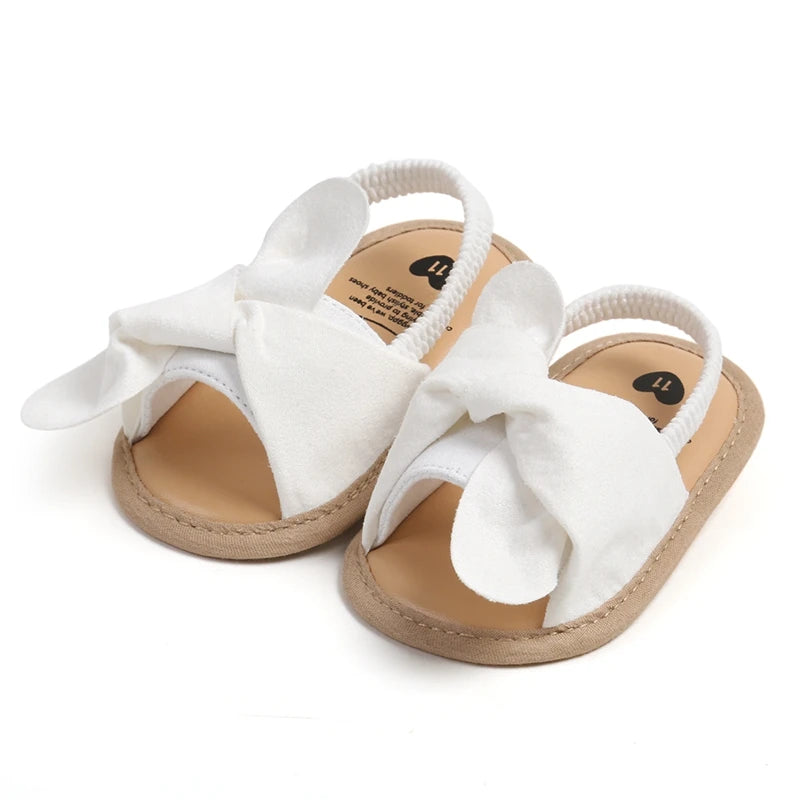 CN Baby Girls Bowknot Sandals Non Slip Sole Soft Princess Shoes