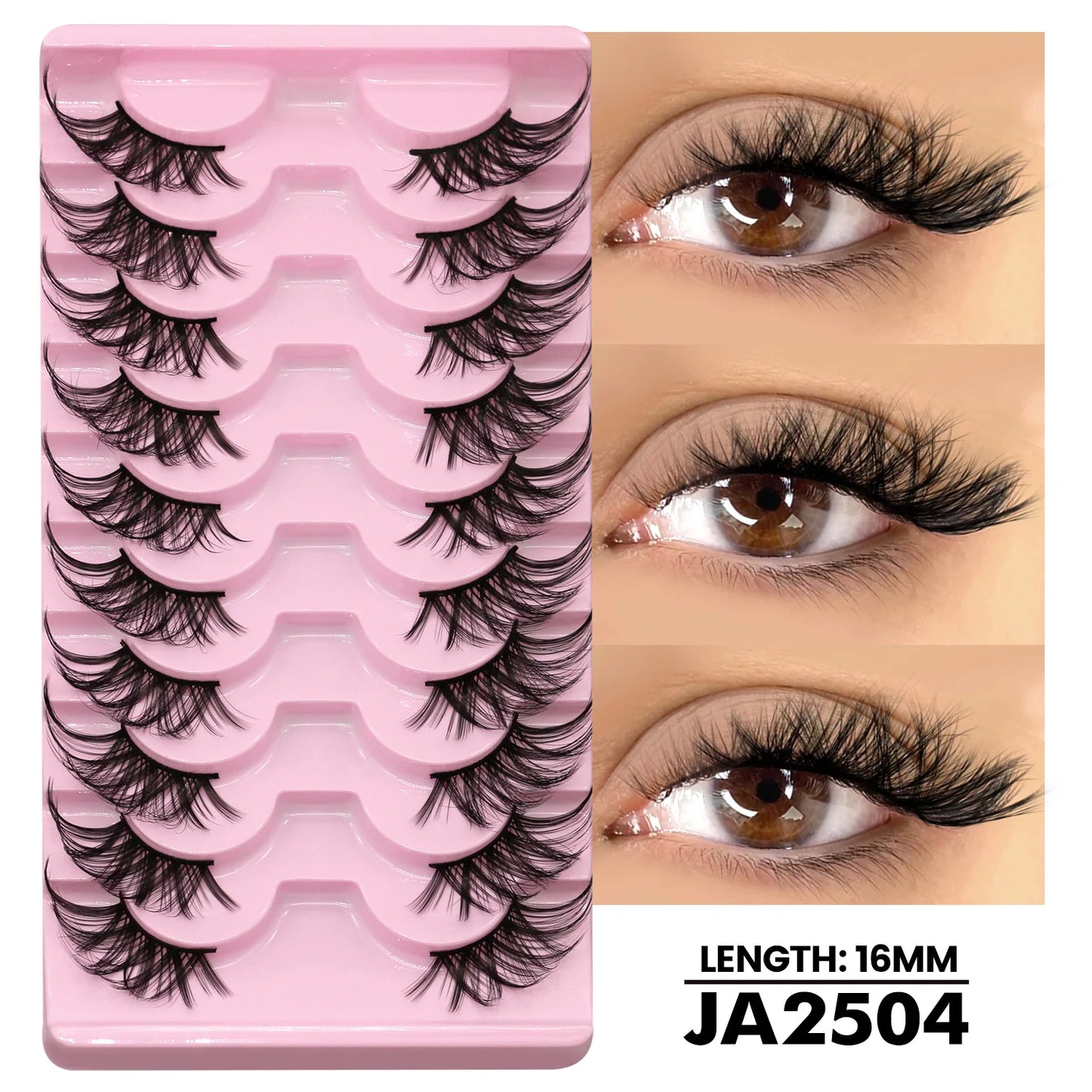 Two Boxs Half Eyelashes Natural Fluffy Cat Eye Lashes Soft Wispy Faux Mink Lashes Winged End Eye Elongated Eyelashes