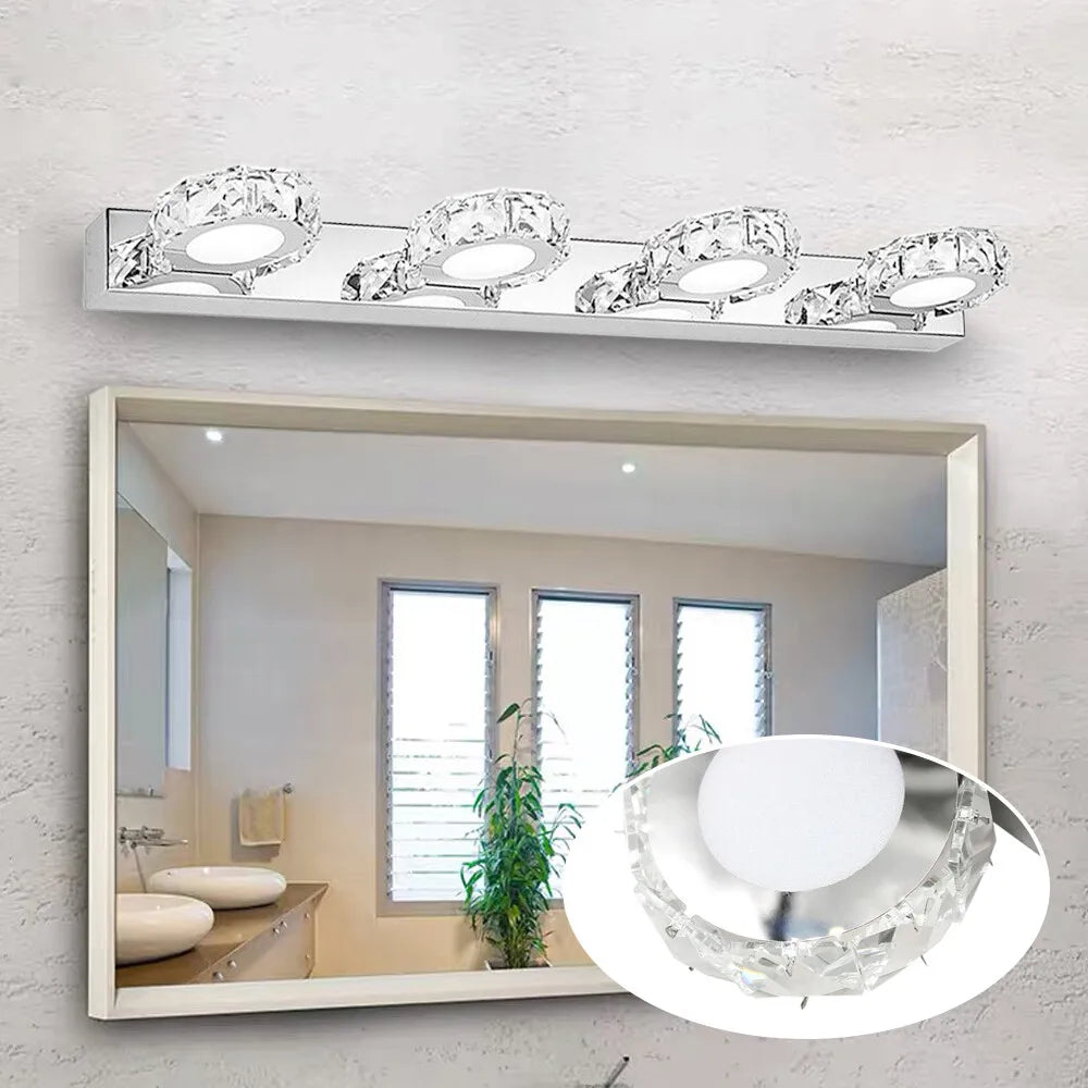 Modern LED Crystal Mirror Bathroom Wall Lamp Vanity Light