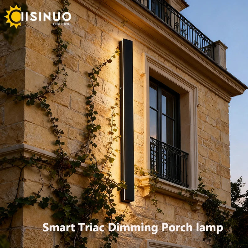 Outdoor Porch Wall Light 10%-100% Smart Triac Dimming Garden Corridor Lighting IP67 Waterproof Sconce Rust-Proof Stainless Steel
