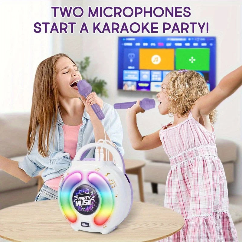 GGbell Karaoke Machine With 2 Microphones Portable Toy Gift