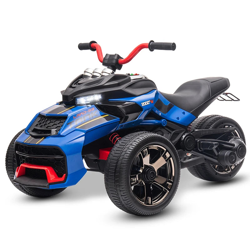 12V Kids ATV Ride On Toy Three-Wheel Electric Vehicle for 3-8y Kids Gifts Battery Powered Car Toys with Lights,Music
