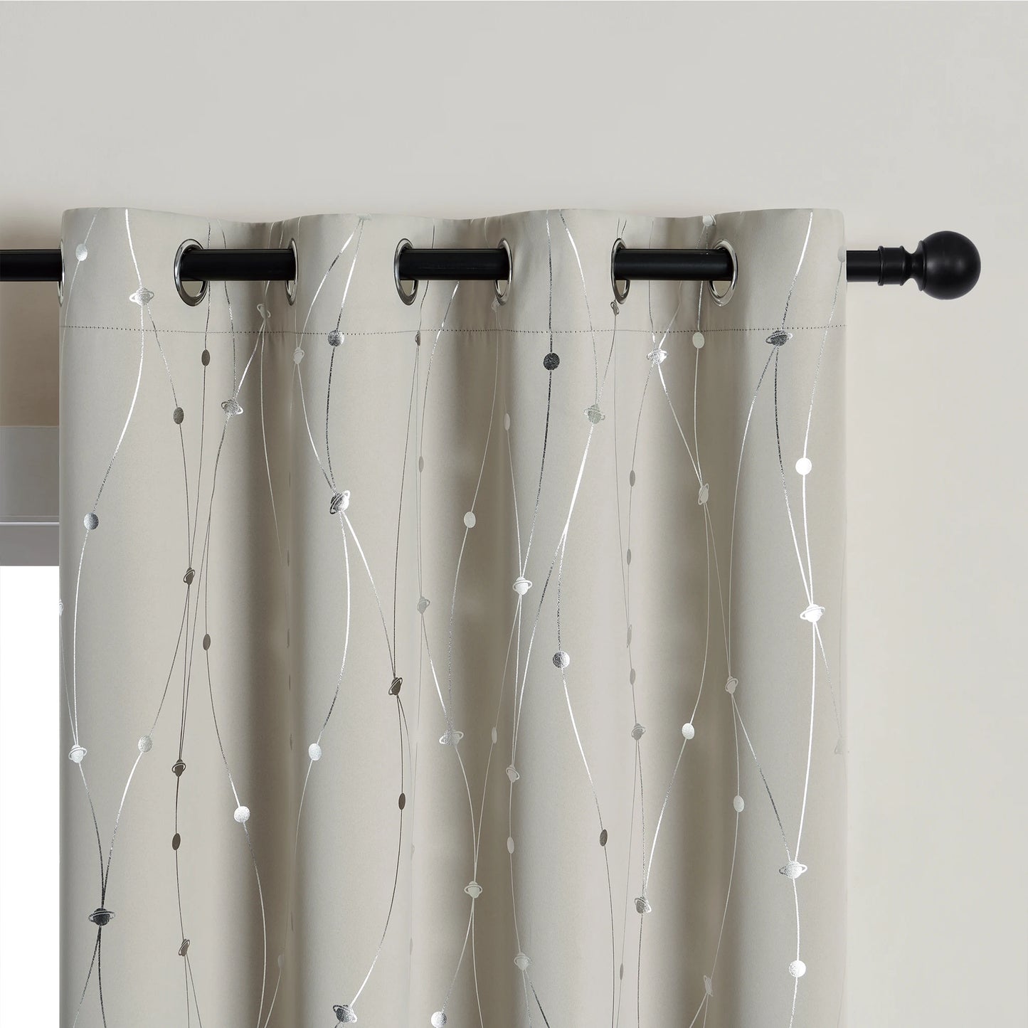 Zhejiang Craft Of Weaving Sliver Print Blackout Curtains 2
