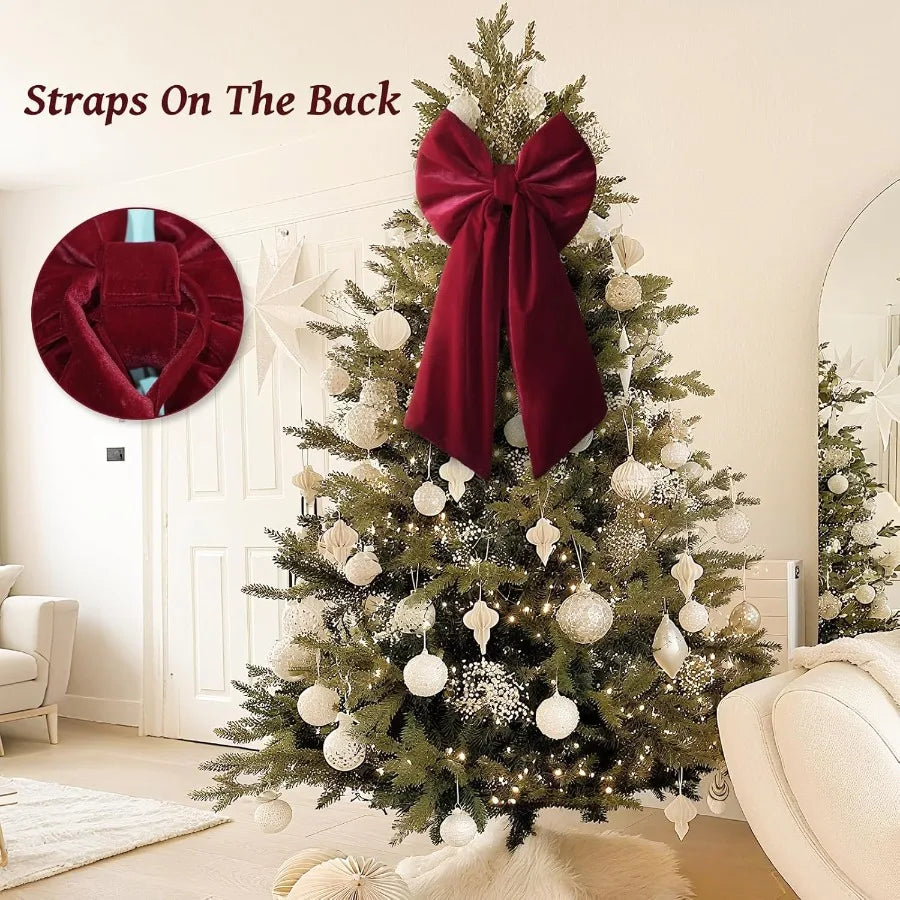 Hign Velvet Christmas Tree Topper For Indoor Outdoor Use Premium Holiday Decor For Home