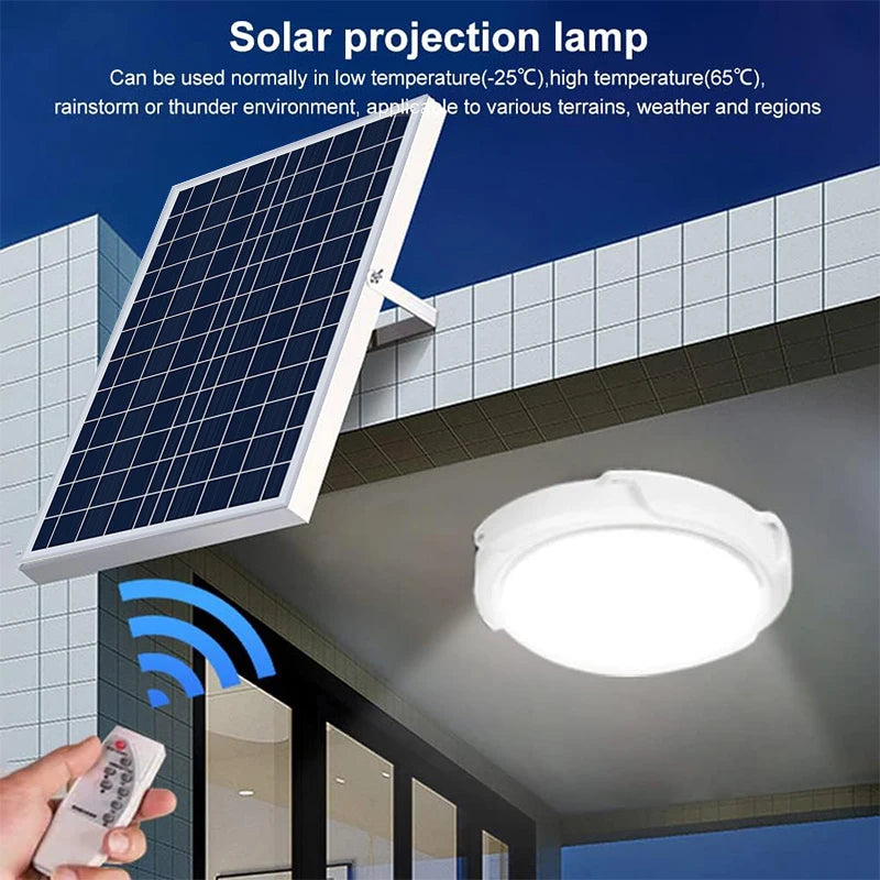 LED Solar Ceiling Light IP65 Waterproof Double-head Pendant Light Outdoor Solar-Power Lamp Corridor Light for Garden Decoration