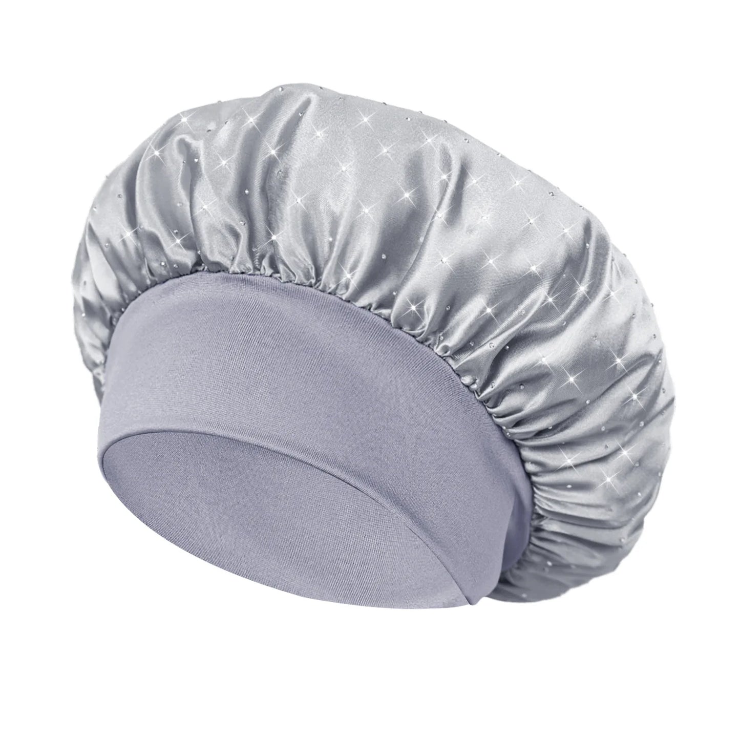 KYDZSWCN Satin Rhinestone Sleep Bonnet Headwrap Wide Band Cap