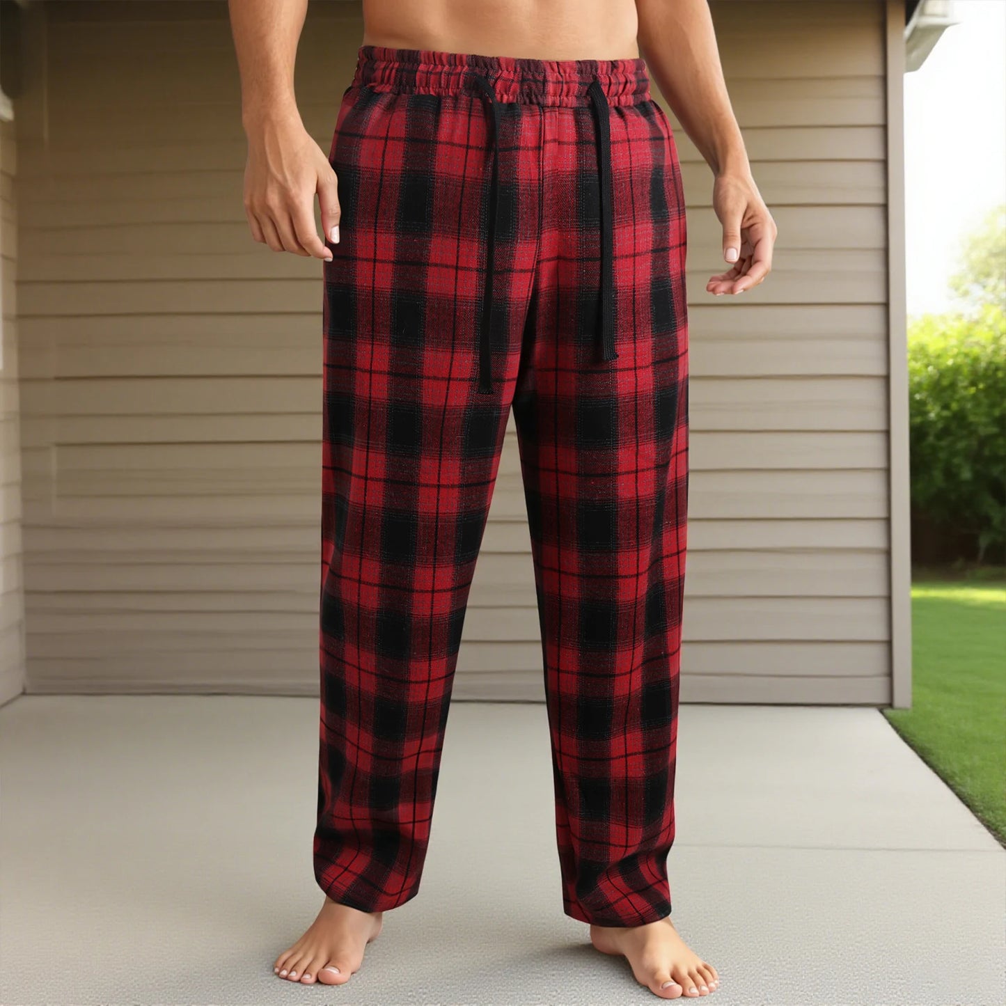 Stylish Men s Checkered Lounge Pants with Adjustable Drawstring Waistband for Comfortable Everyday Wear