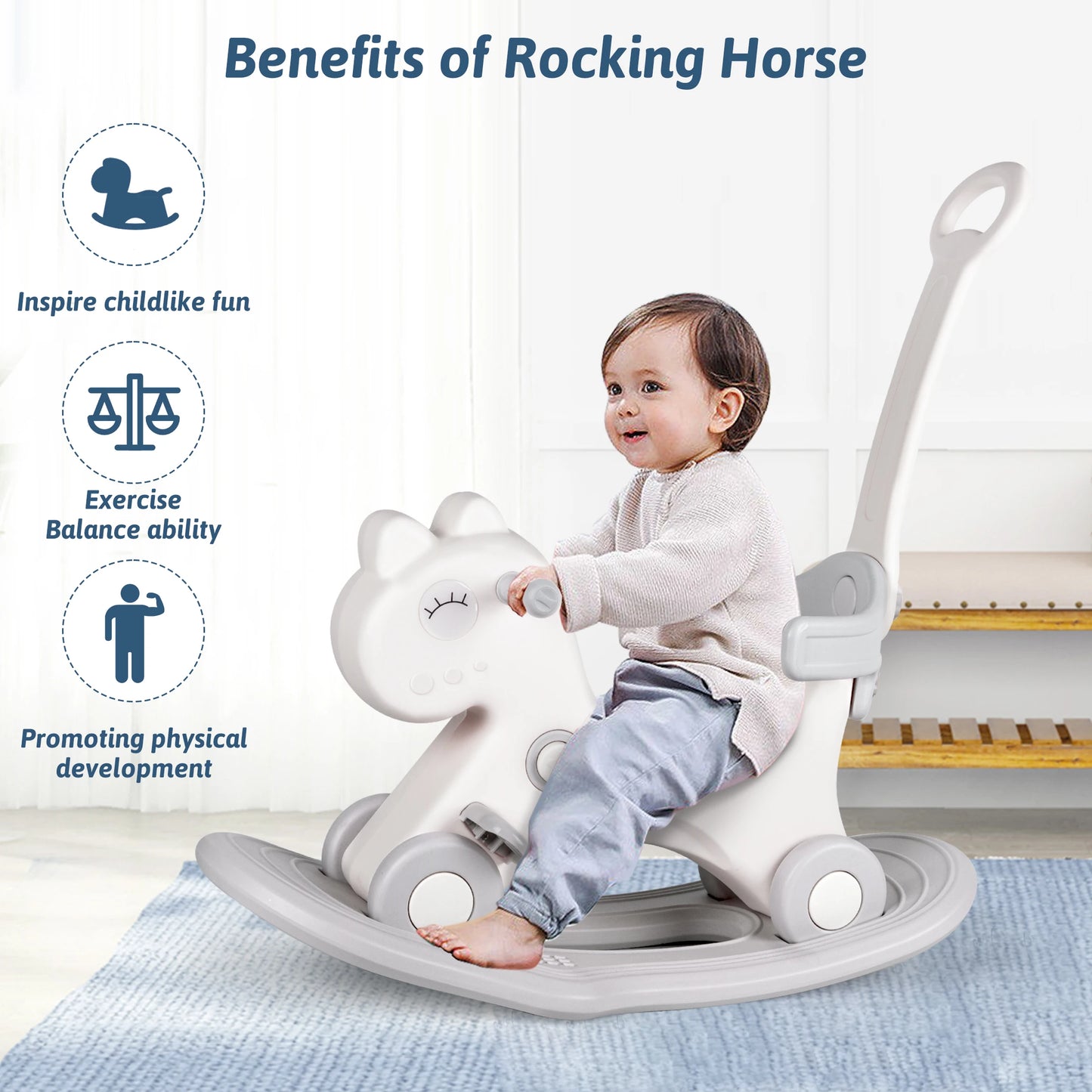 Wdmiya Rocking Horse Ride Toy ToddlersAndKids 3 To 6 Ages