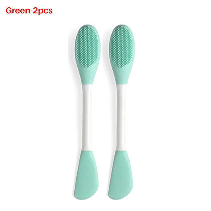 8/4/2pcs Silicone Face Mask Brush 2 in 1 Double-Head Manual Cleansing Brushes Facial Scrubber Mud Film Applicator Skin Care Tool