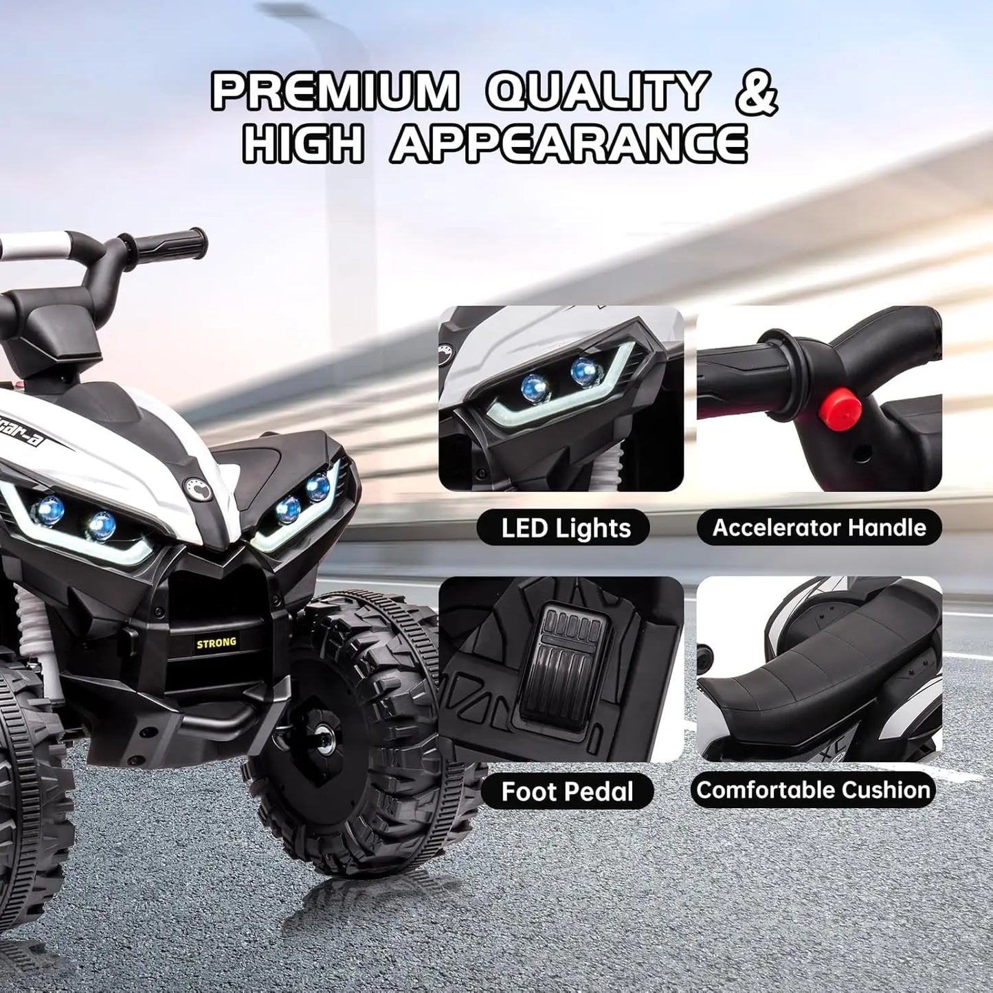 Studyset 12V Kids Ride On Electric ATV With Dual Control