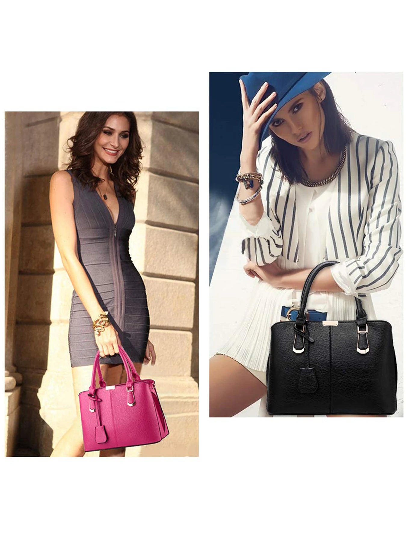 Pahajim PU Leather Handbag Satchel Tote For Women Everyday