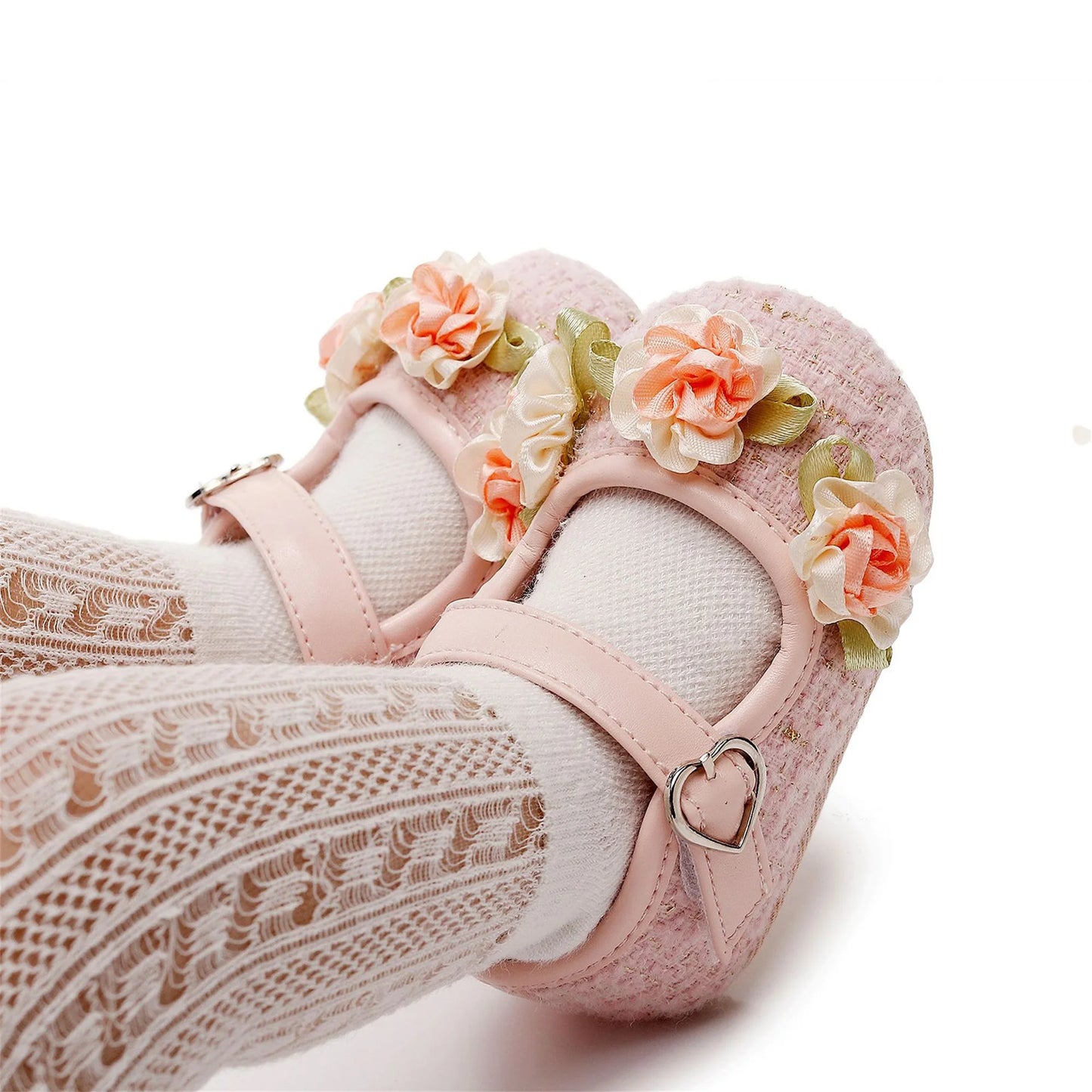 CN Guangdong Floral Princess Baby Shoes Non Slip First Walker