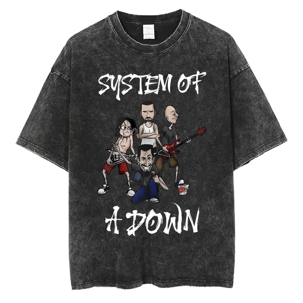 Washed Hot Stamping Print T-Shirt Twenty One Pilots Women Men Unisex Harajuku Cotton Oversized Tshirt Band Short Sleeve Top Tees