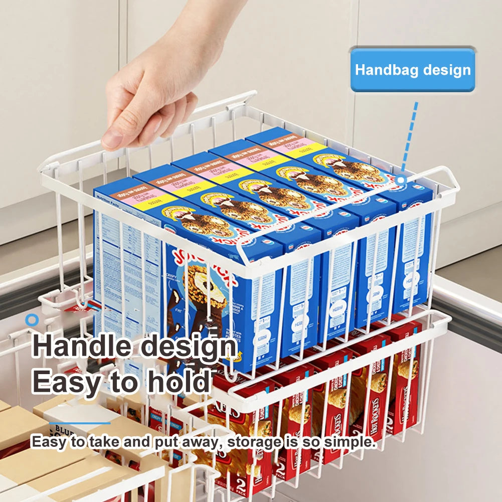 MOJOYCE 4 Pack Stackable Wire Baskets Multiuse Pantry Bins