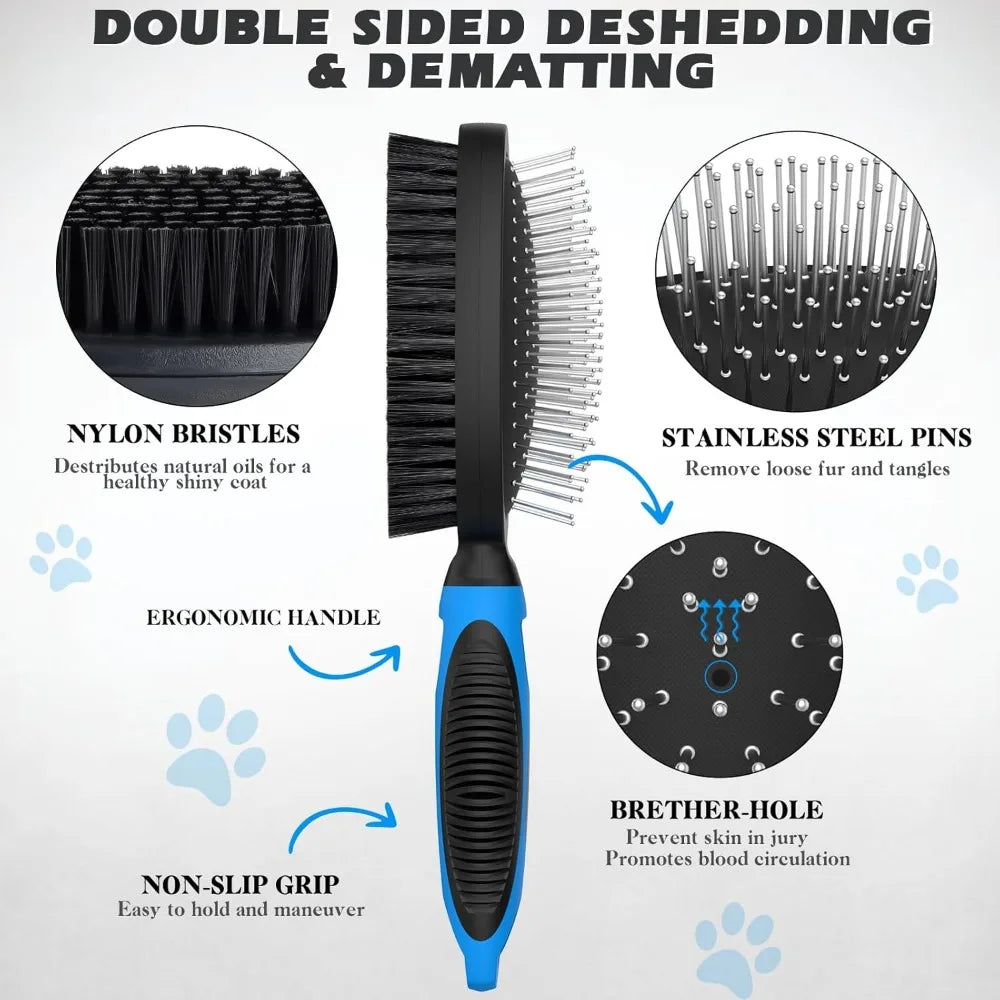 Hign-concerned Dog Grooming Tools Double Sided Bath Brush