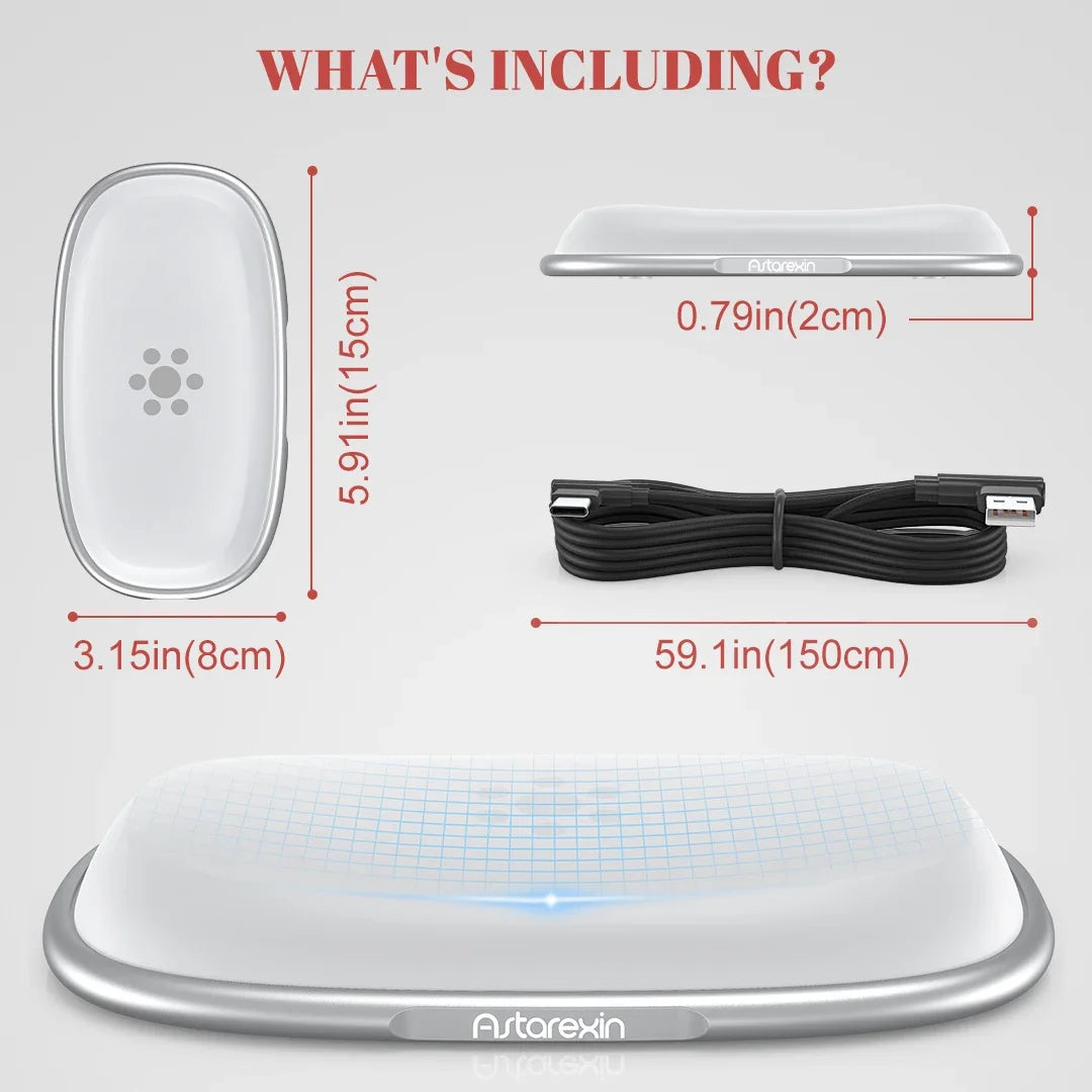 Red Light Therapy Mouse Wrist Rest - 660NM & 850NM Dual Band Infrared Light Relieve Wrist Pain For Tenosynovitis Office Workers