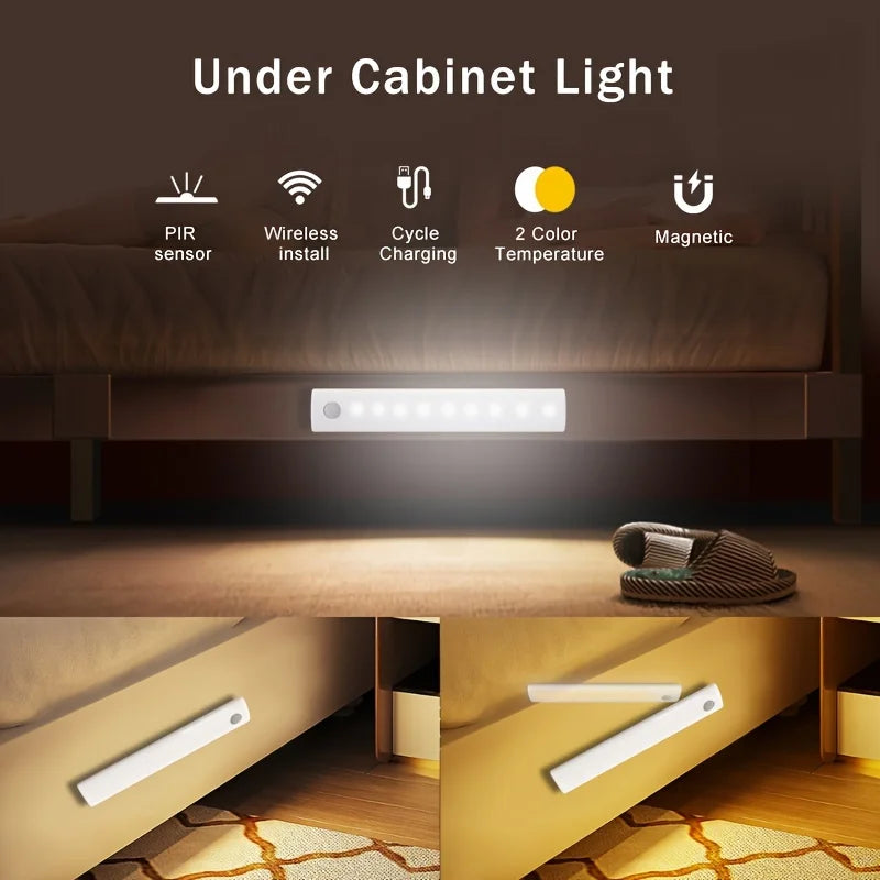Under Cabinet LED Motion Sensor Lights USB C Rechargeable