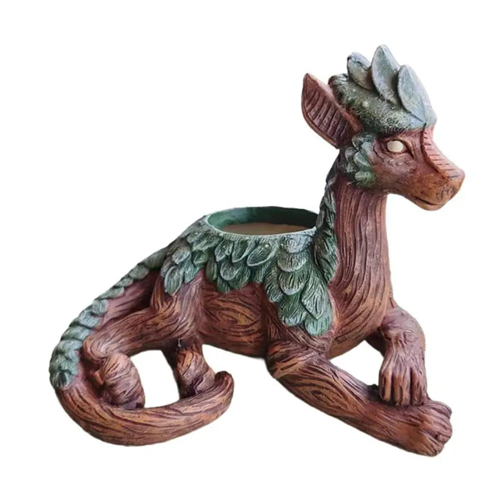 APWIKOGERH Dragon Tree Succulent Planter Resin Statue