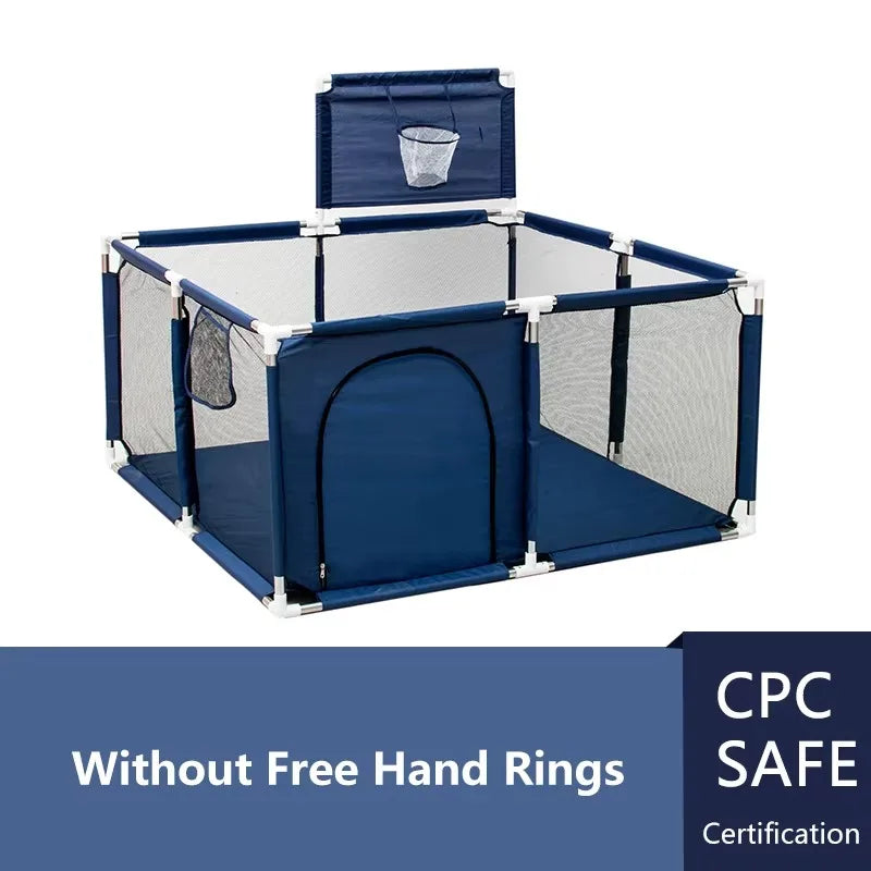 Baby Playpen With Pull Rings Indoor Playground Ball Pool Fence For Kids Safety At Home