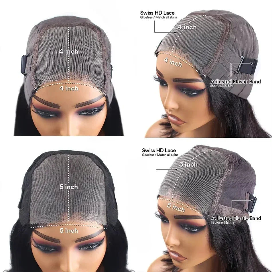 30 36 40 Inch Straight Wigs 5x5 Glueless Wear and Go Human Hair Wig 4x4 Human Hair Wigs Pre -Cut Wig 220 Density for Women