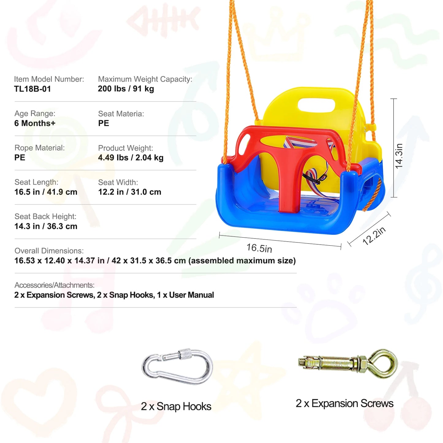 SucceBuy Saucer Tree Swing 750lbs Capacity For Kids Outdoor