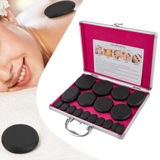 Bymaocar Hot Stones Massage Set With Heater Box Portable