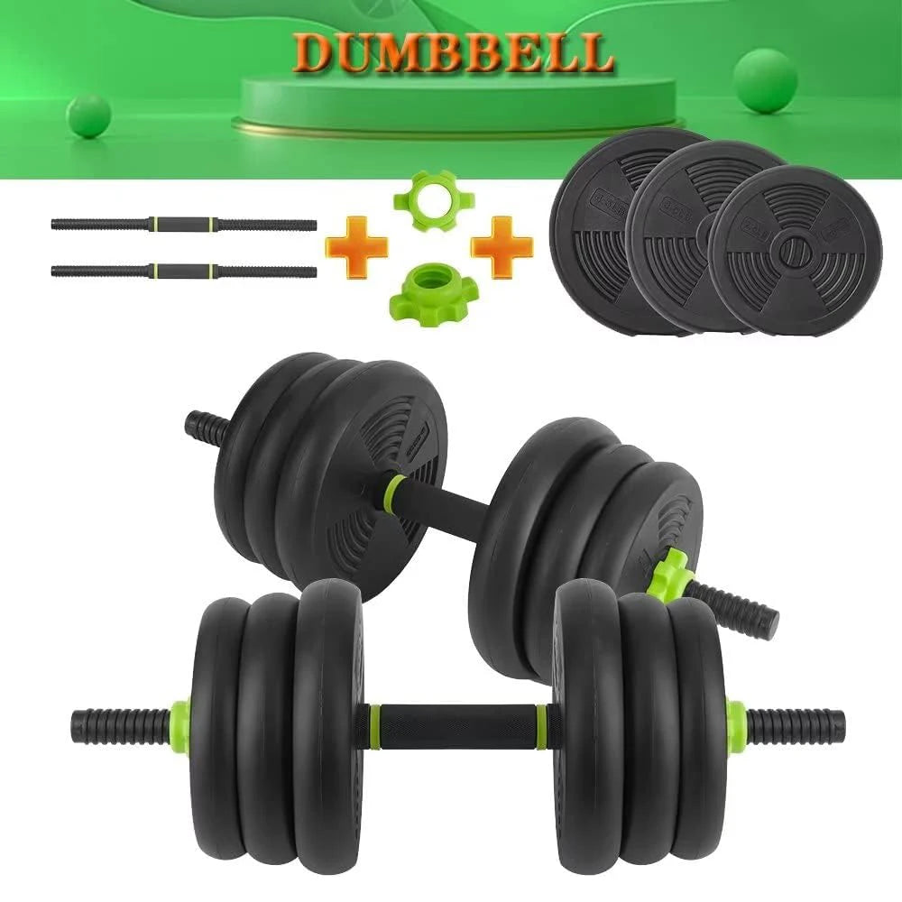 4 in 1 Adjustable Dumbbell Set, 44LBS Free Weight Set Used as Dumbbell, Barbell, Kettlebell and Push-up, Home Gym Fitness