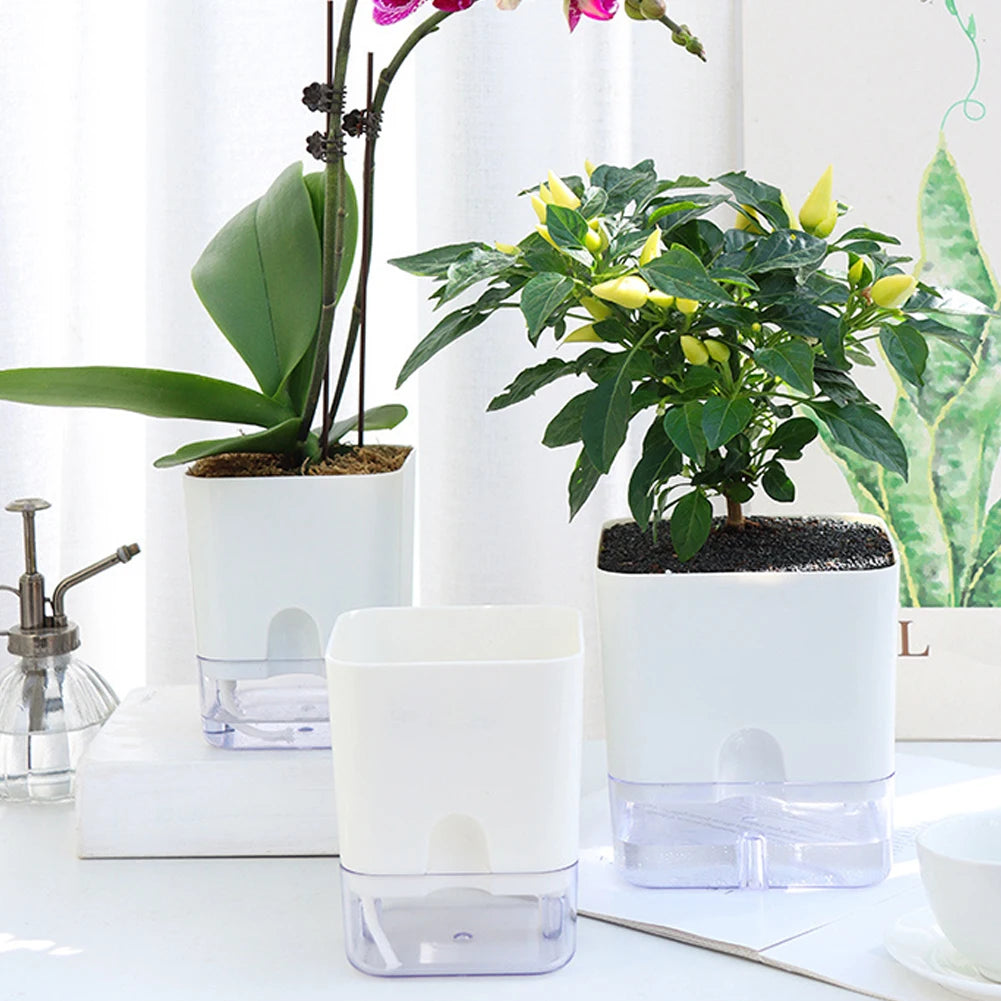 Shunmaii Self Watering Plant Pot With Cotton Rope Reservoir