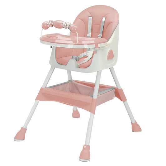 PIORLADO Foldable Baby High Chair With Antislip Pad Toy Rack