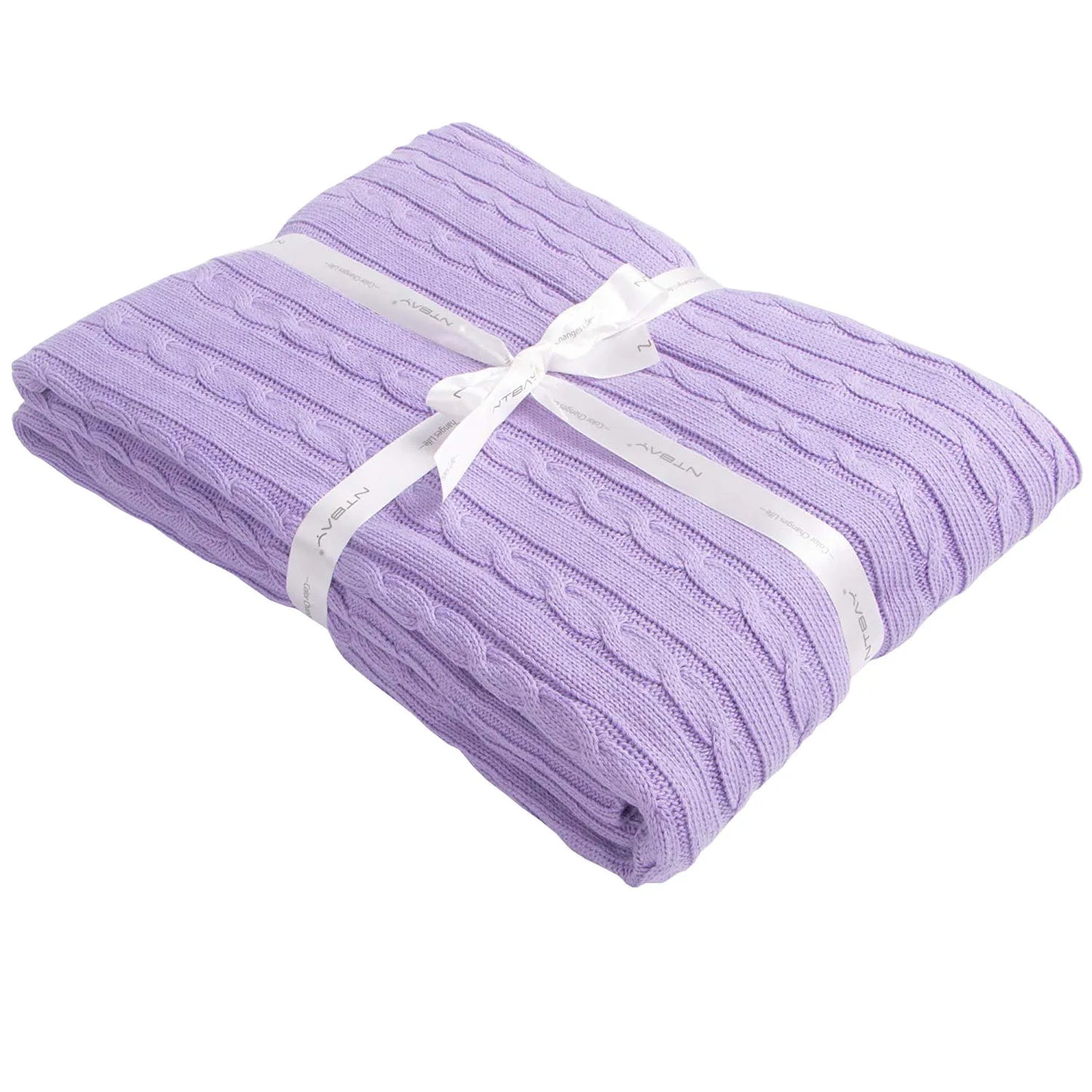 Ntbay 100 Percent Cotton Cable Knit Toddler Blanket Soft Warm Unisex Baby Crib Bedding