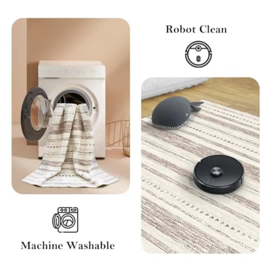 Hign-concerned Moroccan Geometric Area Rug Washable