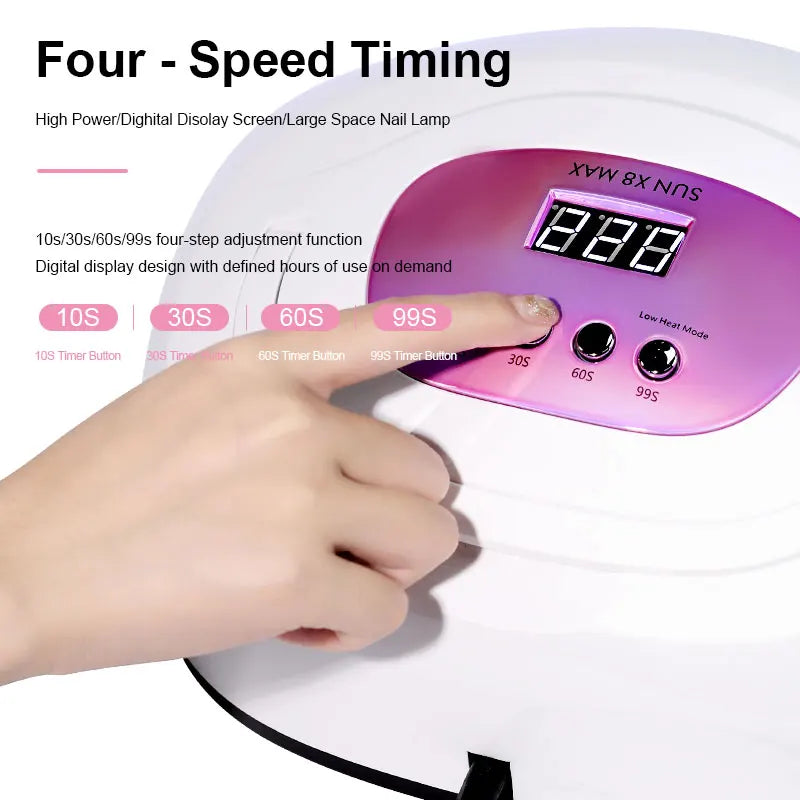 Nail Polish UV/LED Lamp 4 Timer Modes LCD Display with 57 LEDS Nails Fordrying Dryer Manicure Salon Tools for Acrylic Gel Art