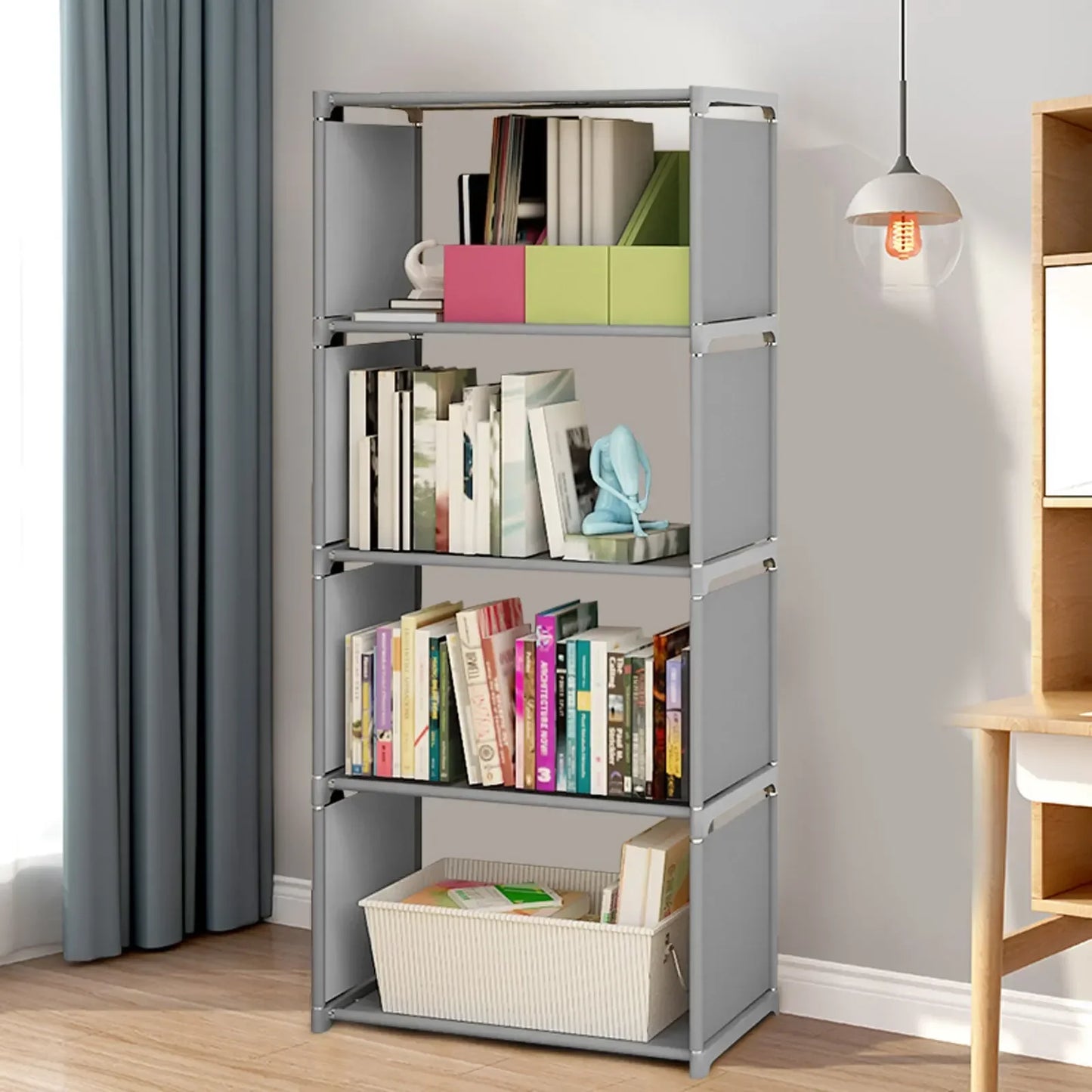 General Use 4-Tier Bookcase Display Shelf for Home Storage