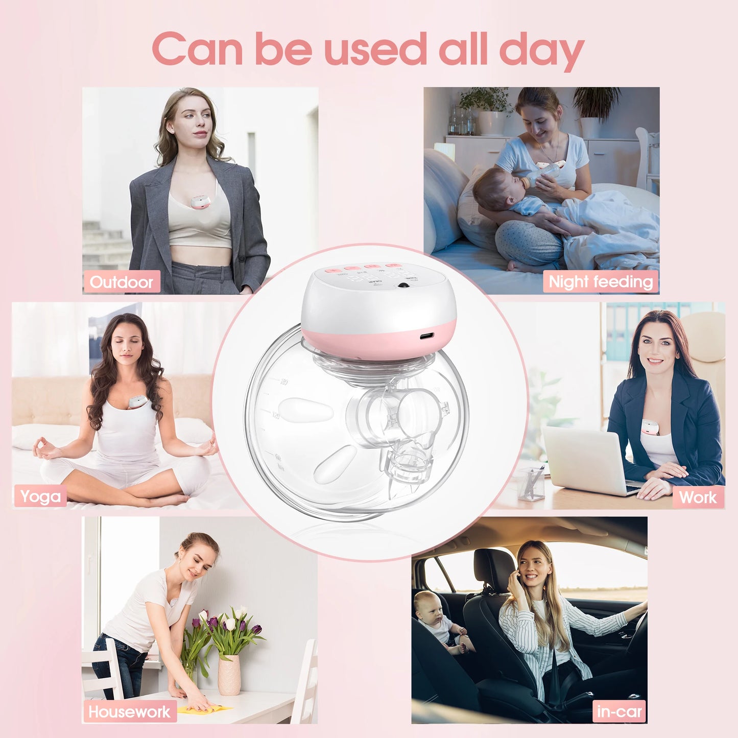 Hign-concerned Wearable USB Breast Pump 1200mAh Silent Milk Extractor