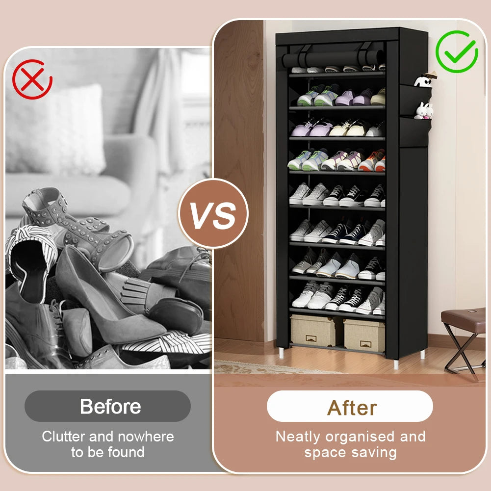 High-concerned 10 Layers Shoes Cabinet Dustproof Storage Rack