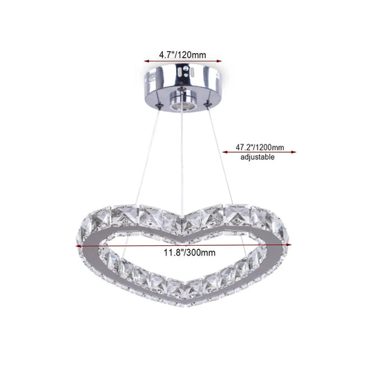 Modern Heart Crystal Chandelier Pendant Lighting Home Decor Led Ceiling Lamp Fixtures For Dining Room Lustres Hanging Lighting